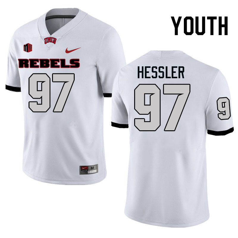 Youth #97 Grant Hessler UNLV Rebels College Football Jerseys Stitched-White